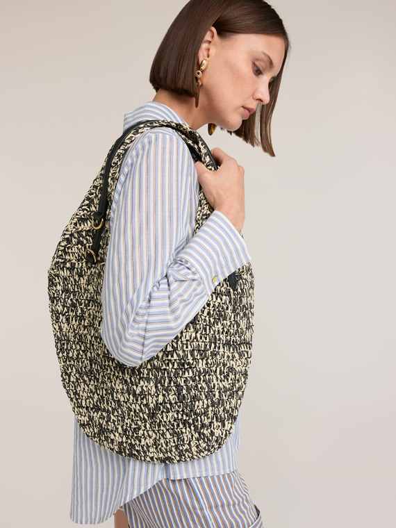 Geflochtene Shopper-Tasche mit Schultergriffen