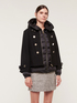 Short trapeze coat with inner down image number 2