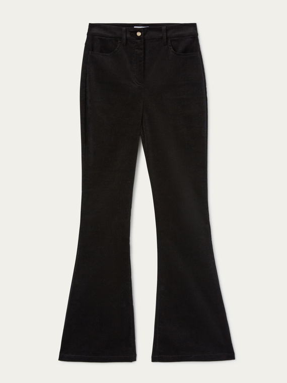 Pantaloni flare in velluto mille righe