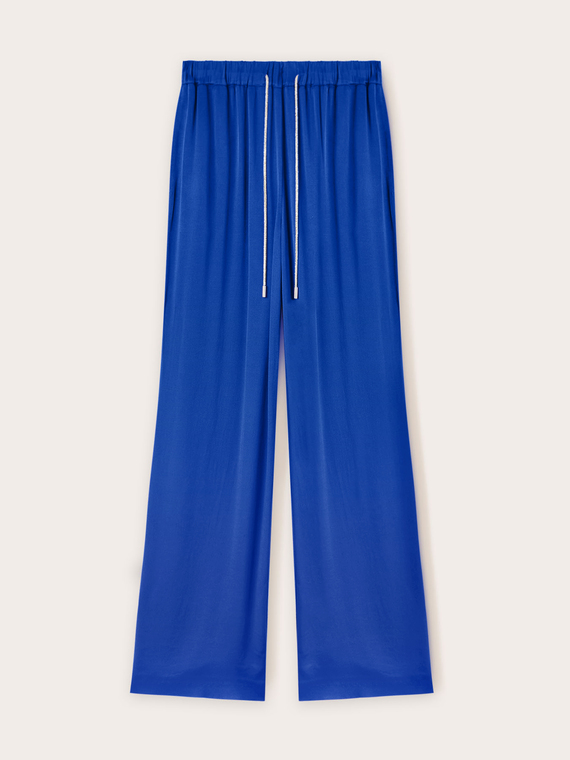 Flowing palazzo trousers with jewel drawstring
