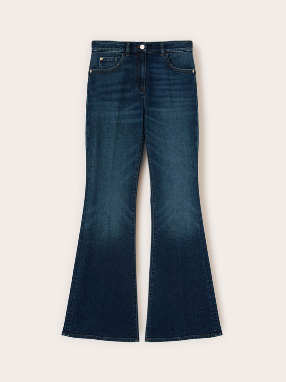 Flare Push-up Jeans mit hoher Taille