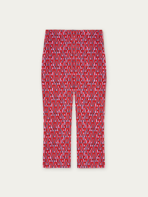 Pantalon cropped à imprimé géométrique