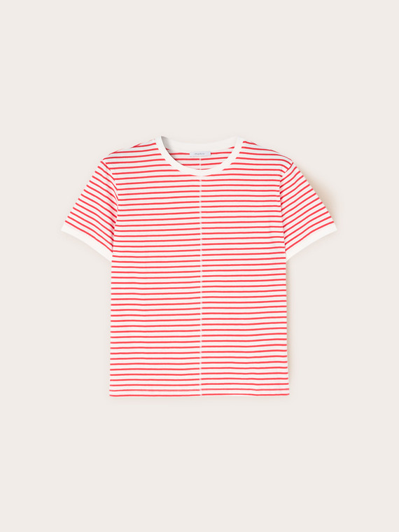 Motivi T-shirt in cotone a righe Donna, Rosso, Taglia XS