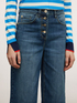 Hem feature cropped wide-leg jeans image number 2