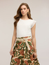 Mixed linen T-shirt with lace inserts image number 2