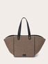 Shopping bag effetto stuoia con manici image number 1