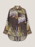 Summer foliage patterned cotton oversized shirt image number 3