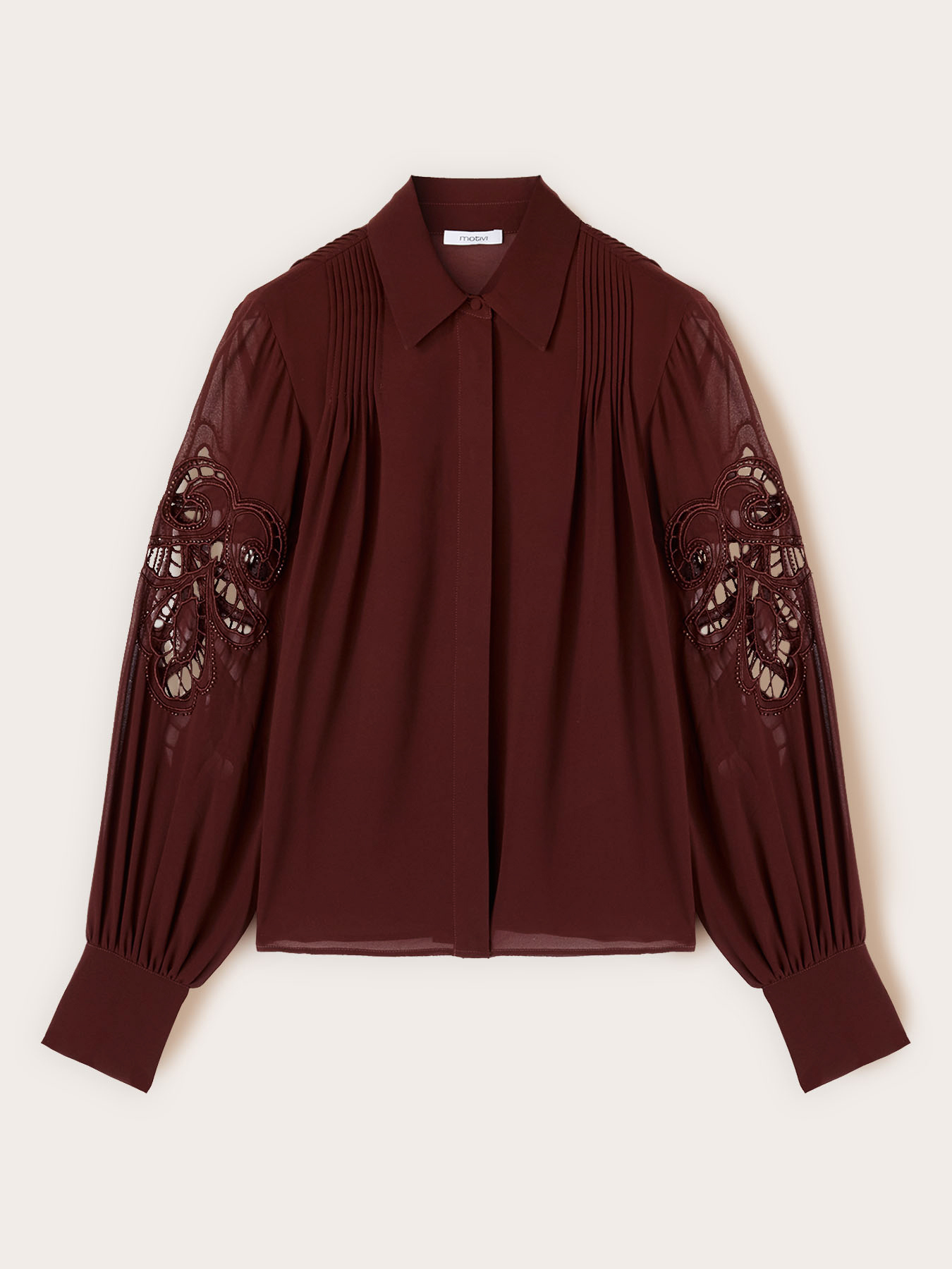 Camicia con maniche intarsiate image number 4