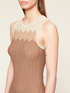 Chevron patterned knit midi dress image number 2