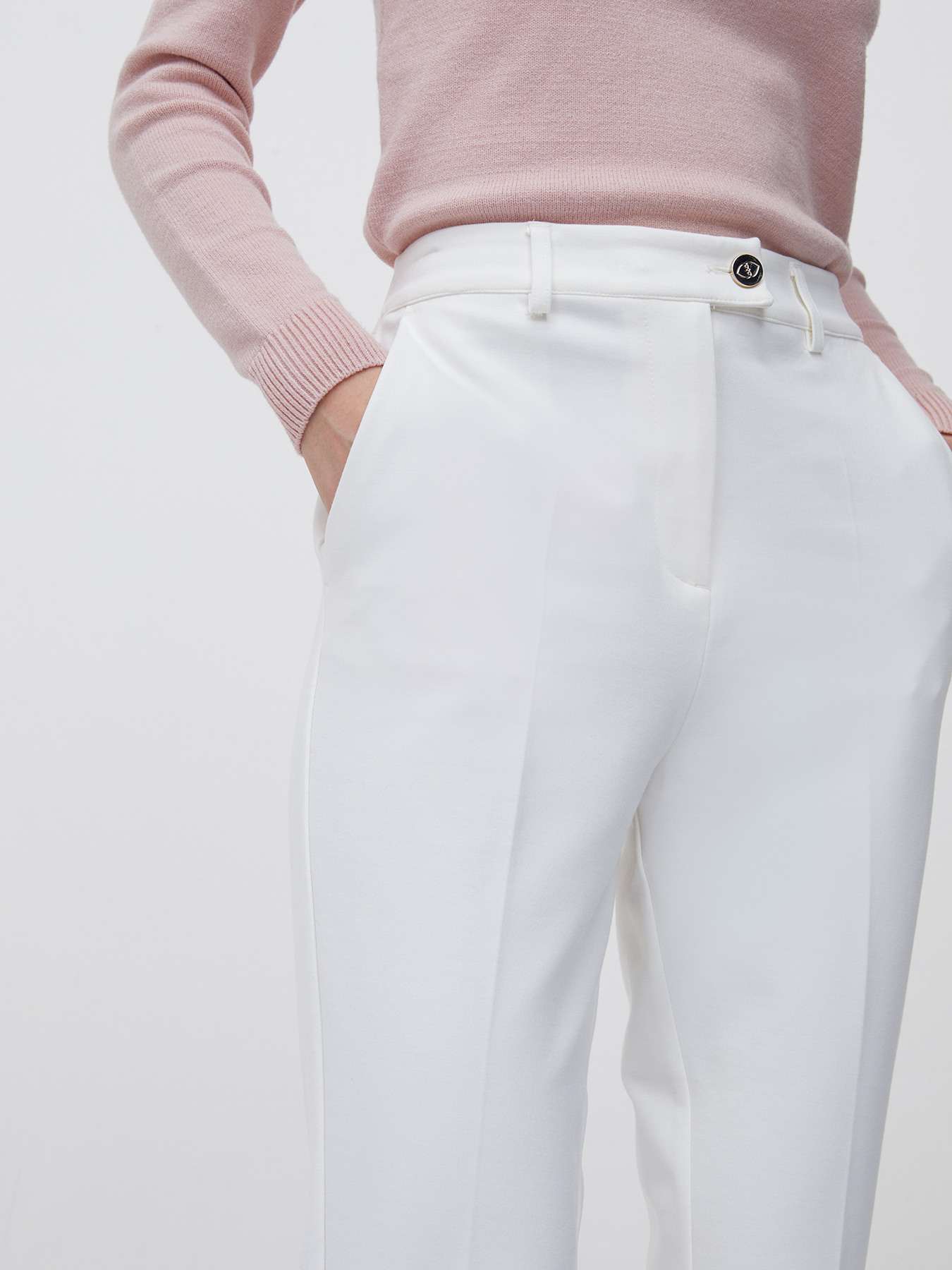 Pantaloni regular tinta unita image number 2