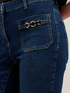 High-waisted flare jeans with jewel embellishment image number 3