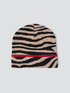 Animal-print beanie with contrasting trims image number 1