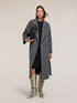 Belted coat in wool-blend drap image number 2