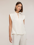 Satin blouse with mandarin collar image number 0