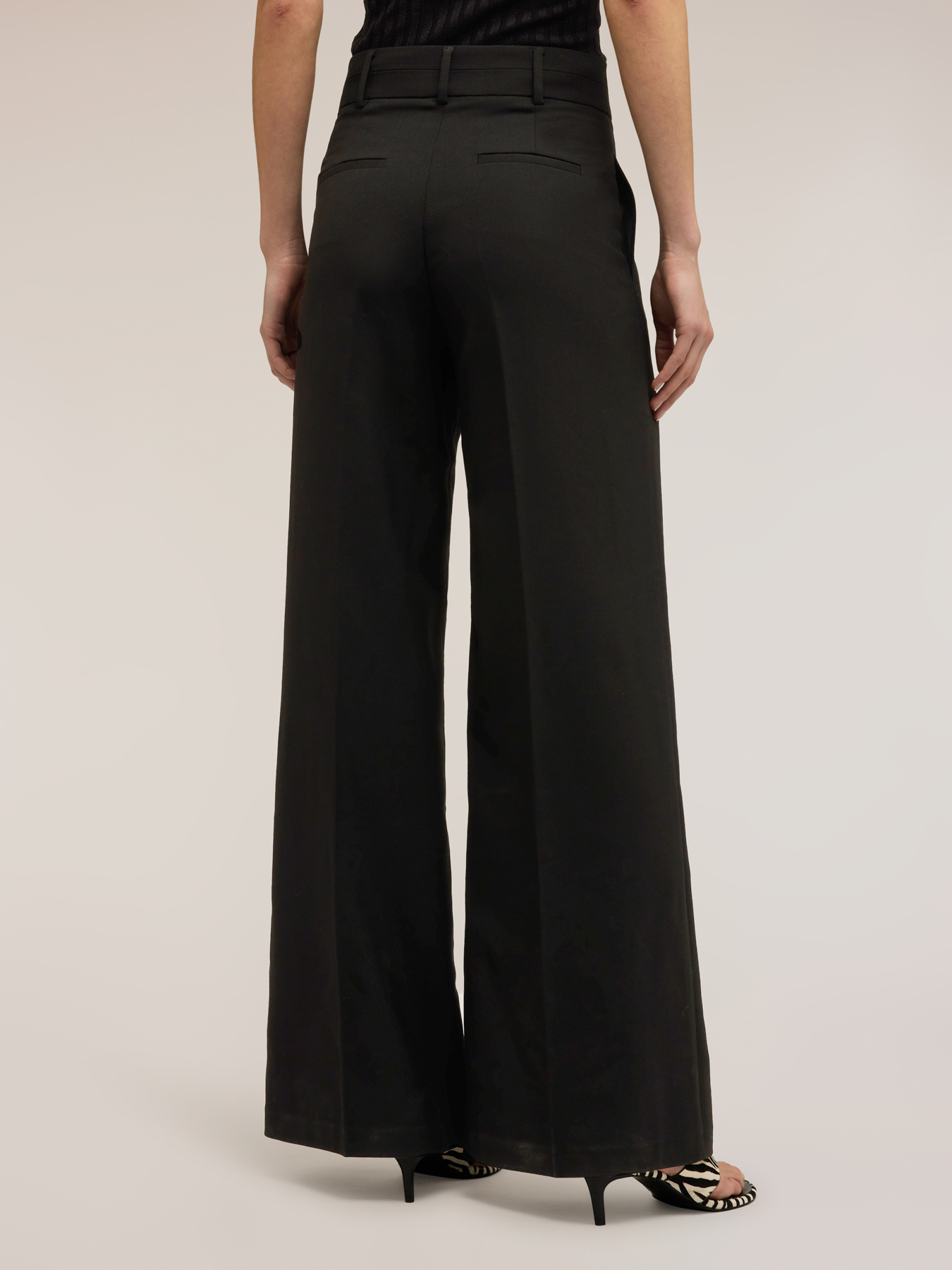 Pantalon palazzo en tissu armure image number 3