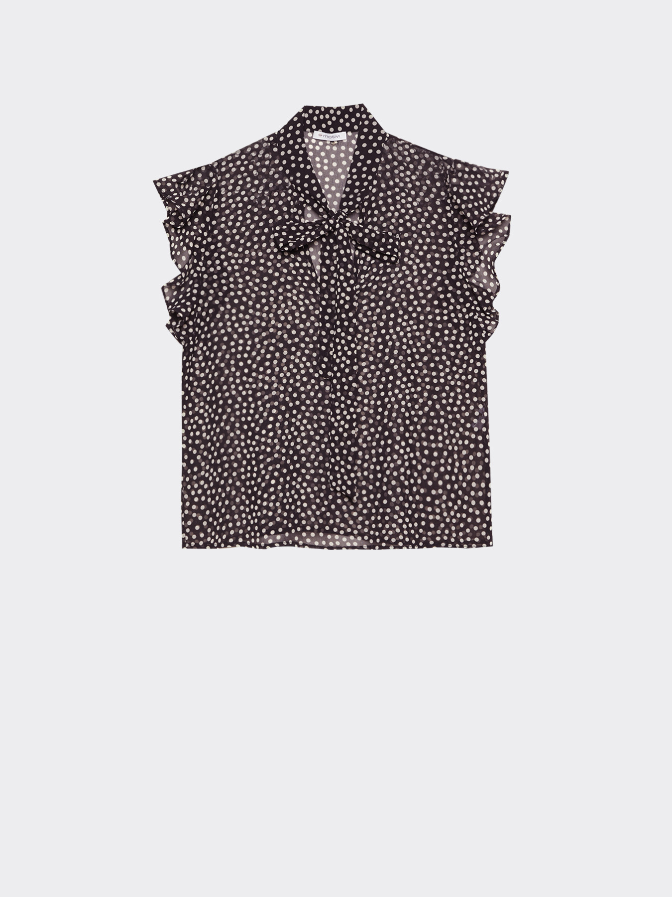 Blusa con fiocco a pois image number 3