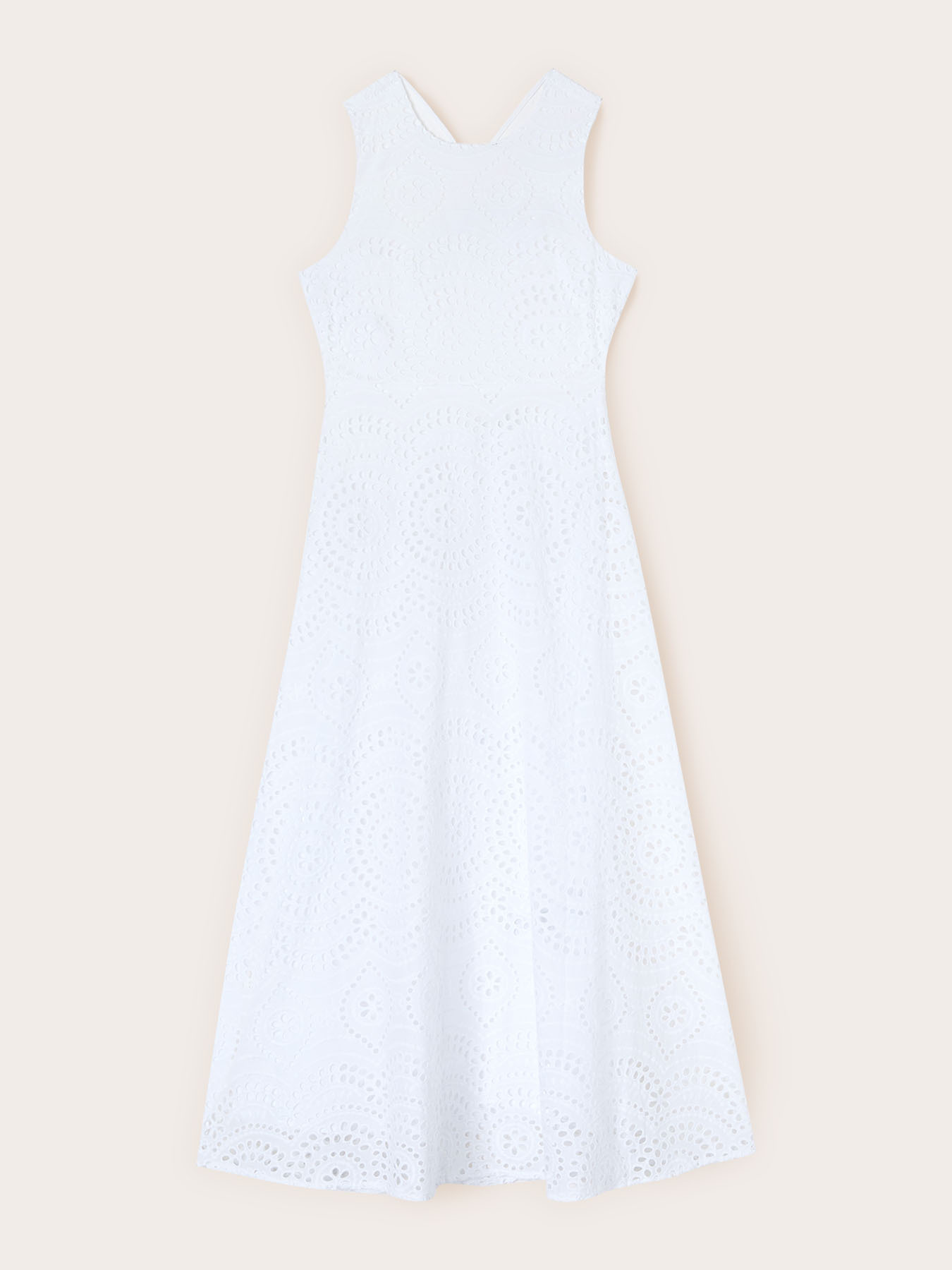 Long sangallo dress with back neckline image number 3