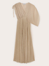 Metallic pleated long dress image number 4