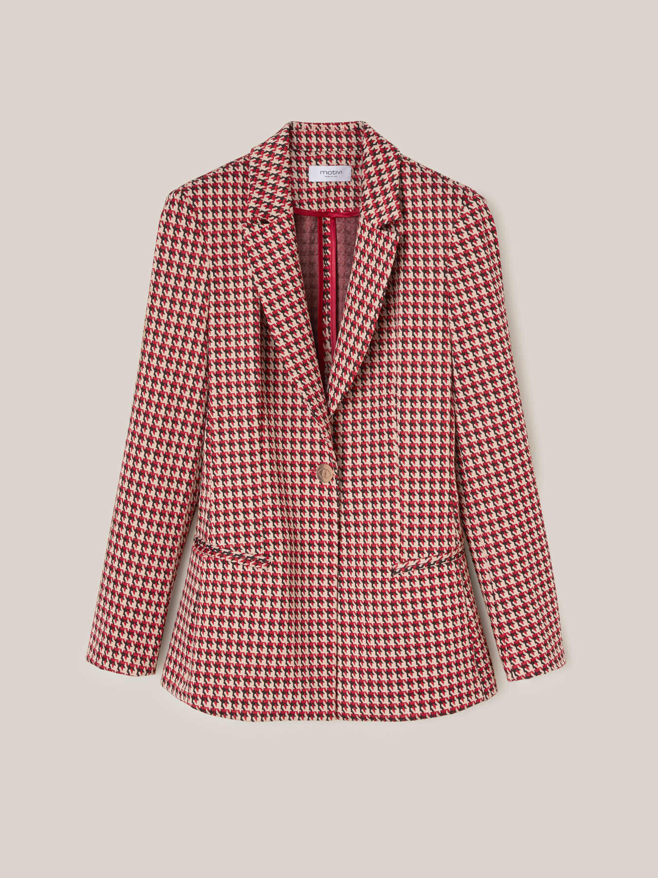 Houndstooth pattern jacquard blazer image number 3