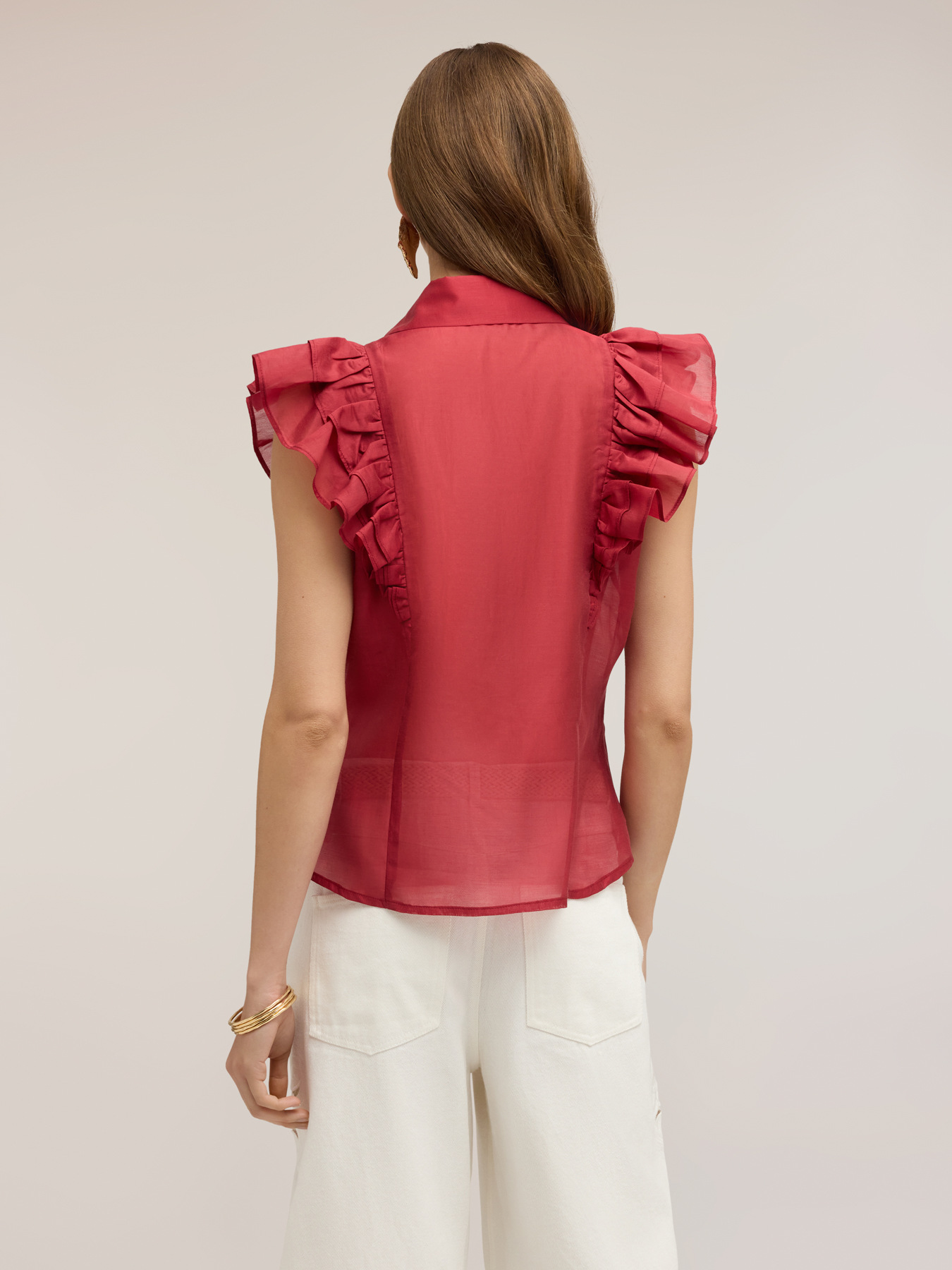Muslin shirt with ruffles image number 1