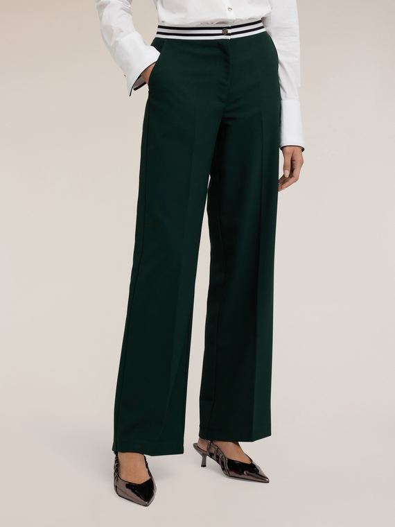 Palazzo pants with striped belt