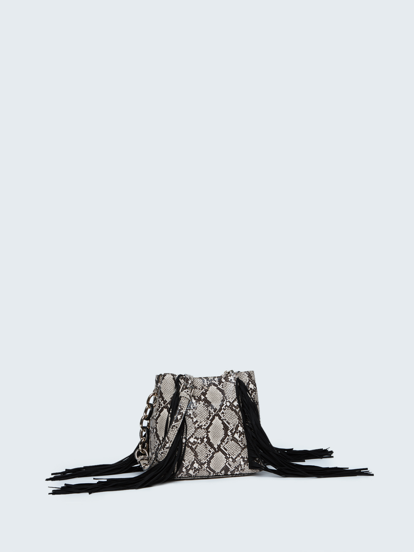 Sac seau avec franges à imprimé python image number 1