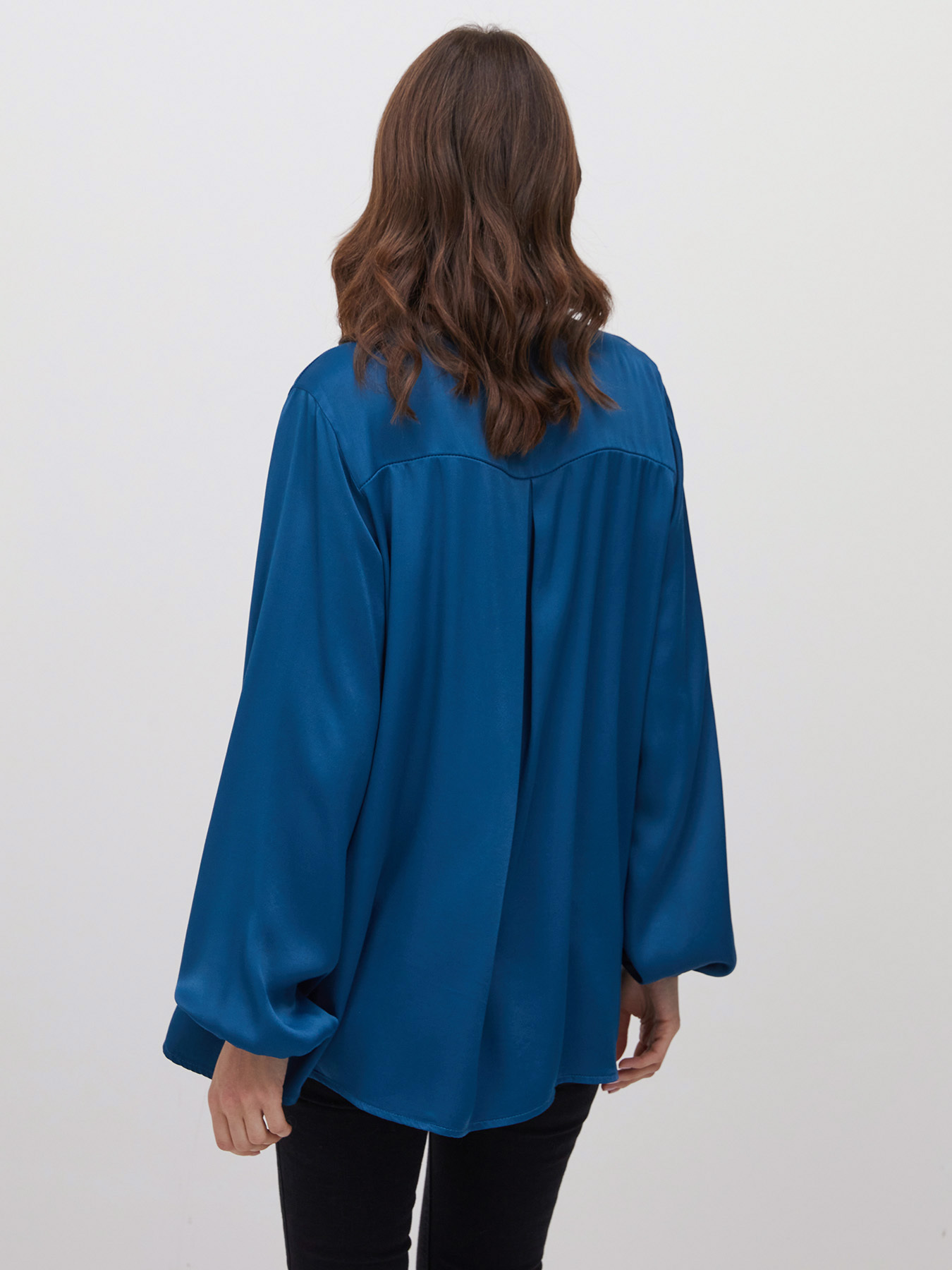 Satin V-neck blouse image number 1