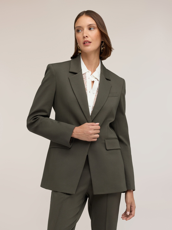 Einreihiger Blazer aus Milano-Strick