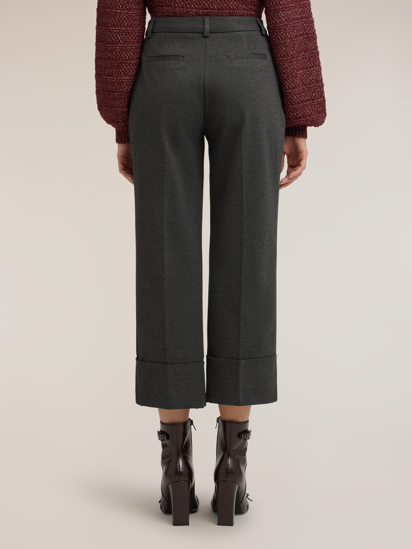 Ponte roma trousers with turn-up hem image number 1