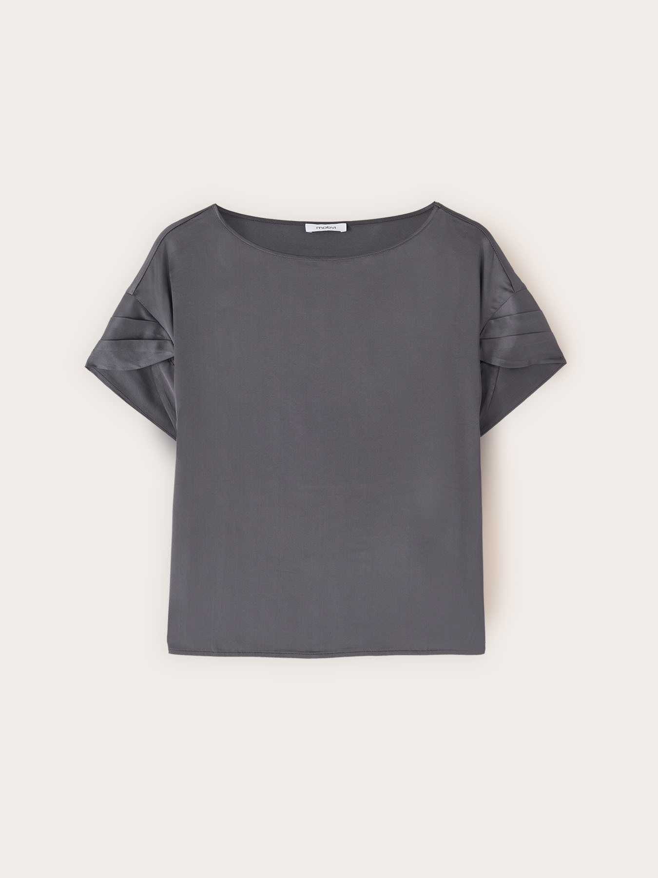 Satin blouse with petal sleeves image number 4