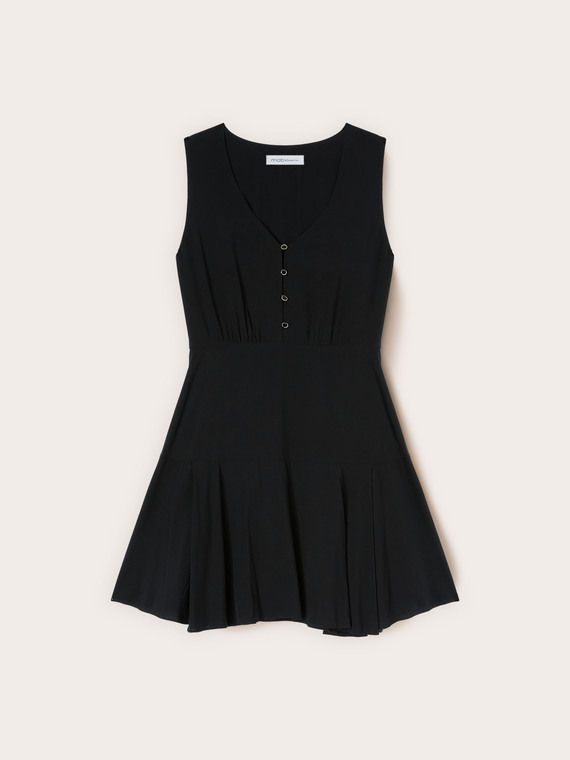 Robe &eacute;vas&eacute;e en viscose avec ceinture tress&eacute;e