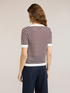 Striped openwork viscose blend sweater image number 1