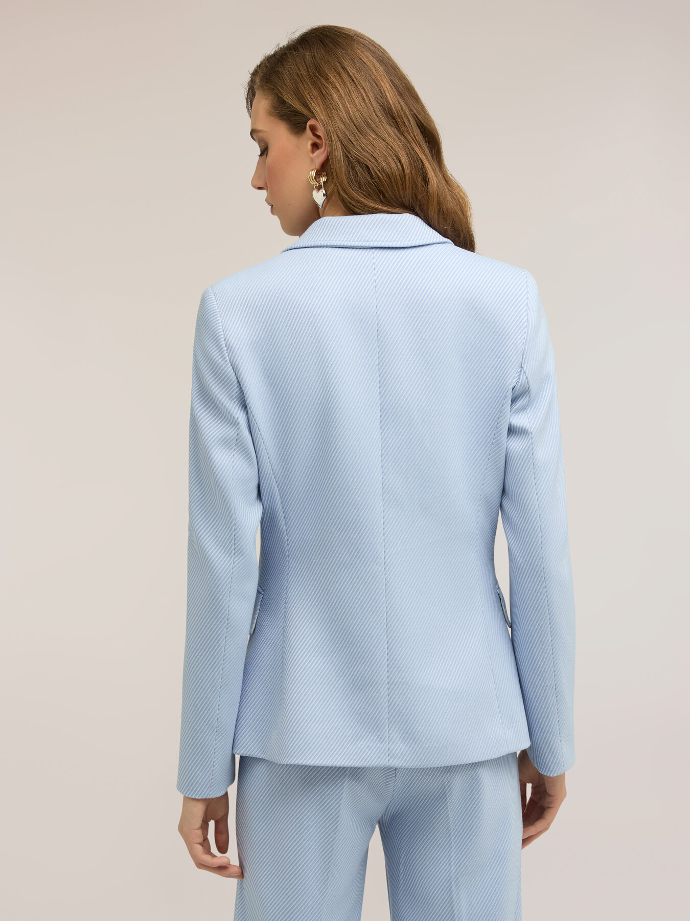 Yarn-dyed striped fabric blazer image number 1
