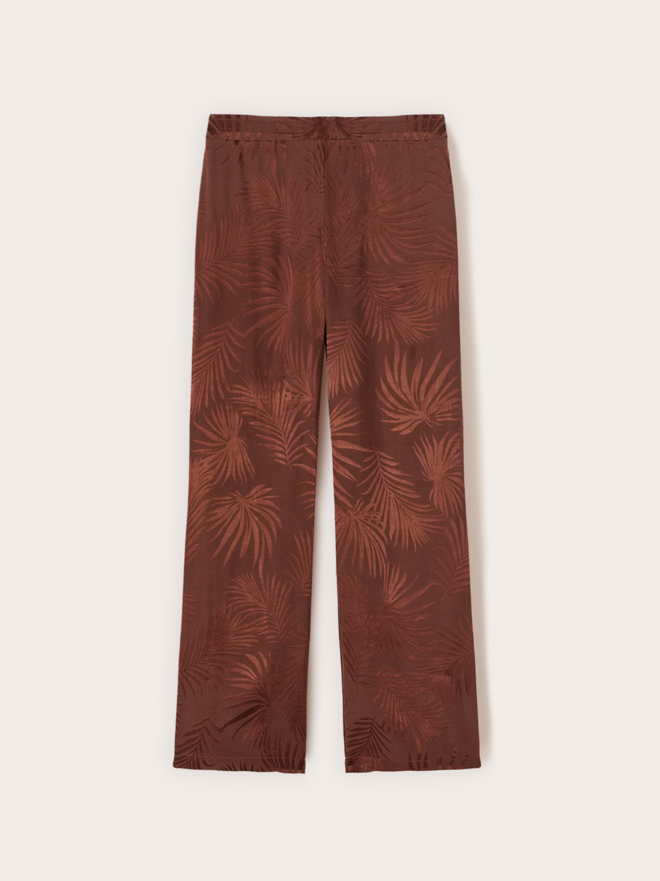 Pantalon palazzo en satin jacquard image number 4
