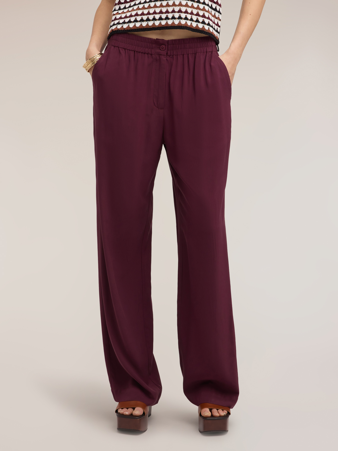 Palazzo-Hose aus Viskose mit elastischem Bund image number 2