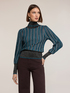 Striped turtleneck in lam&eacute; yarn image number 0