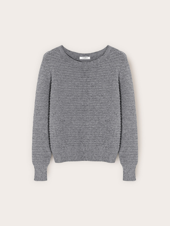 Jersey acanalado en mezcla de viscosa