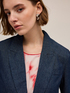 Blazer monopetto in denim misto lyocell image number 2