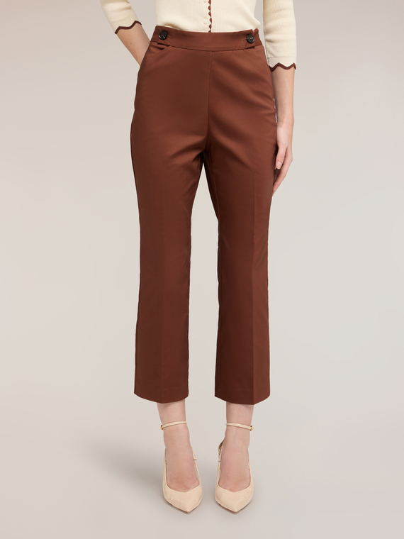 Kick flare trousers in technical cotton