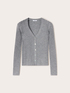 Short ribbed wool blend cardigan image number 4