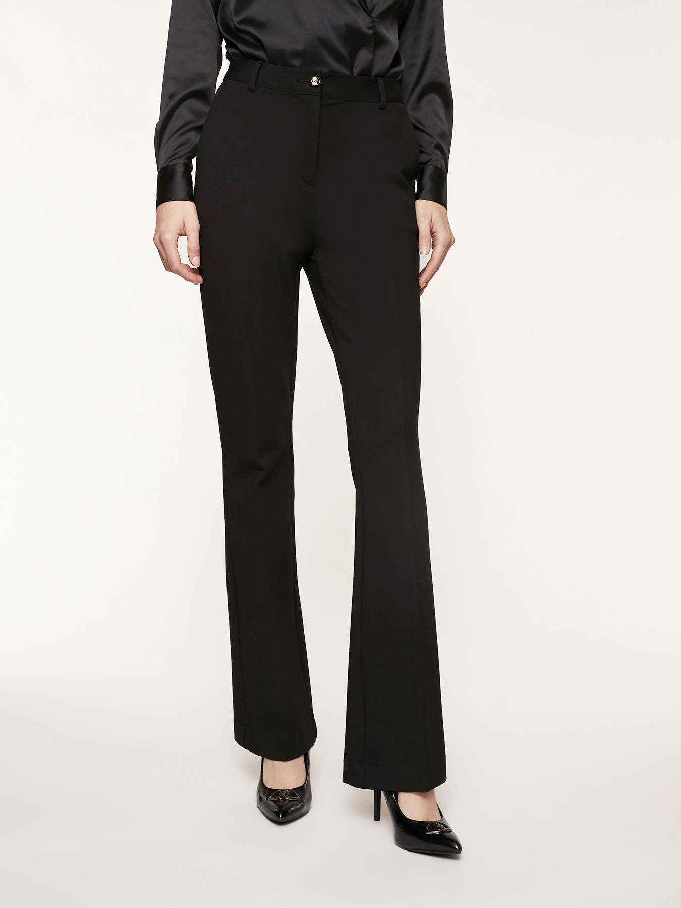 Milano-stitch flare trousers image number 0
