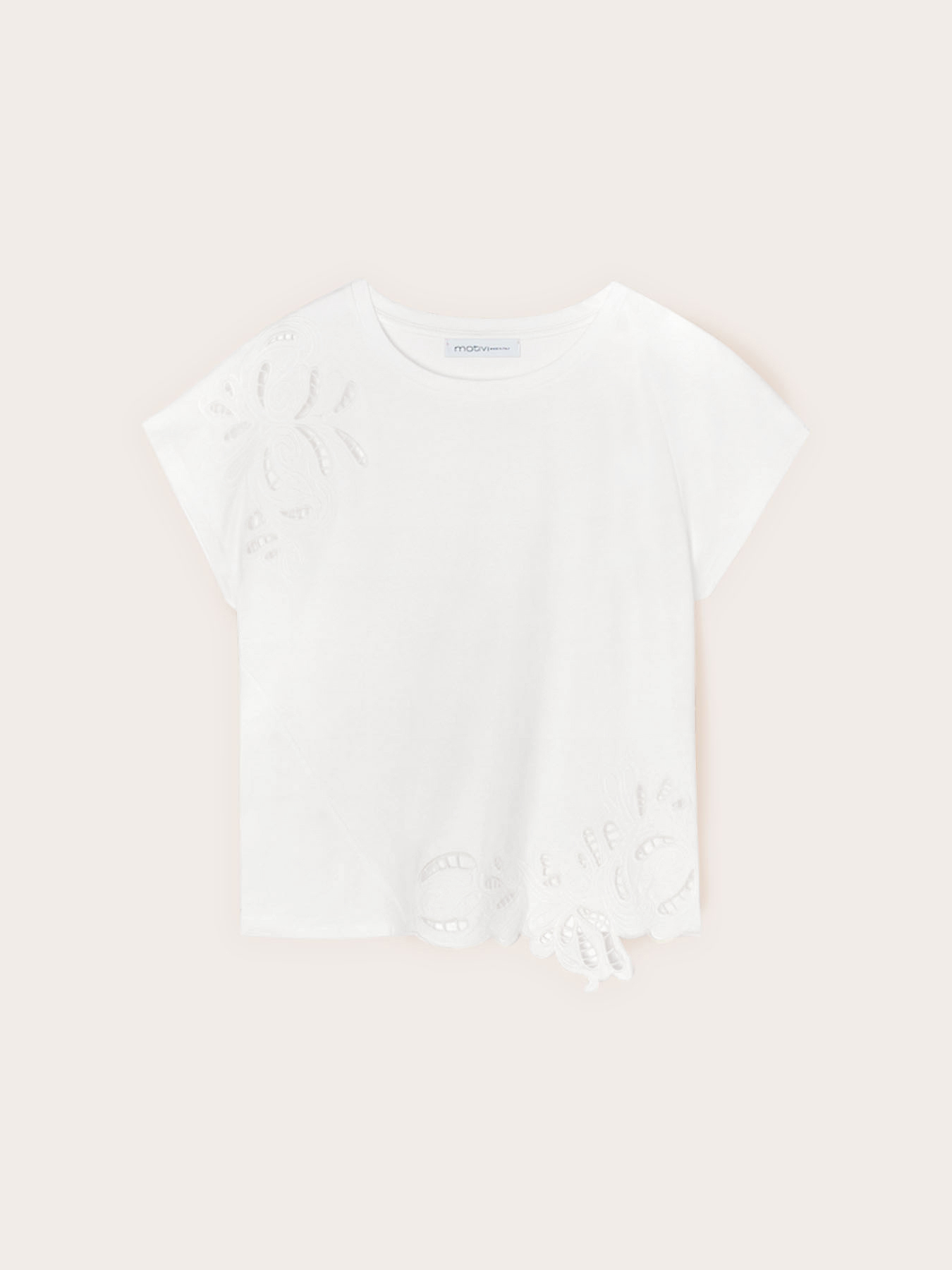 Tricou din jersey cu broderii sangallo image number 4