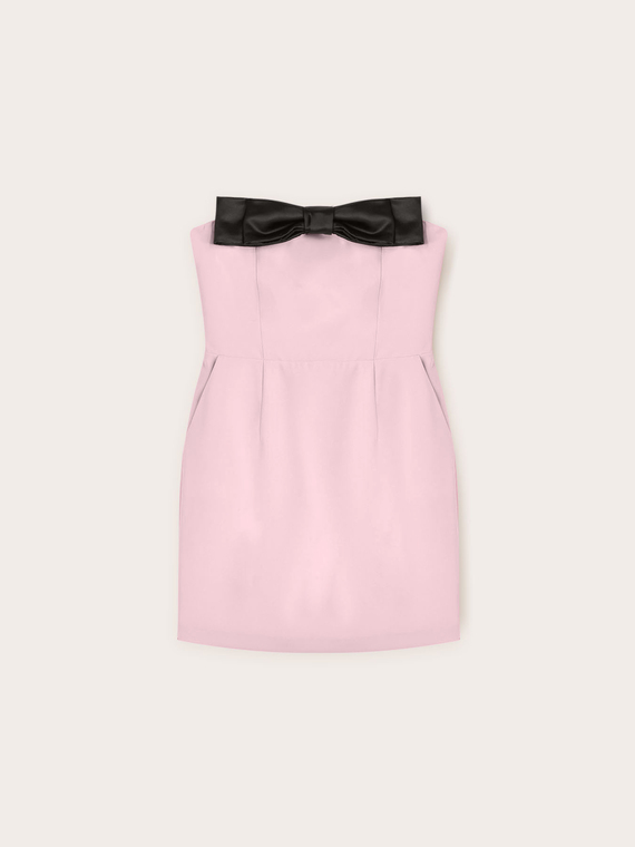 Short bustier dress with jumbo bow