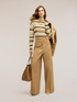 Striped openwork cropped sweater image number 3