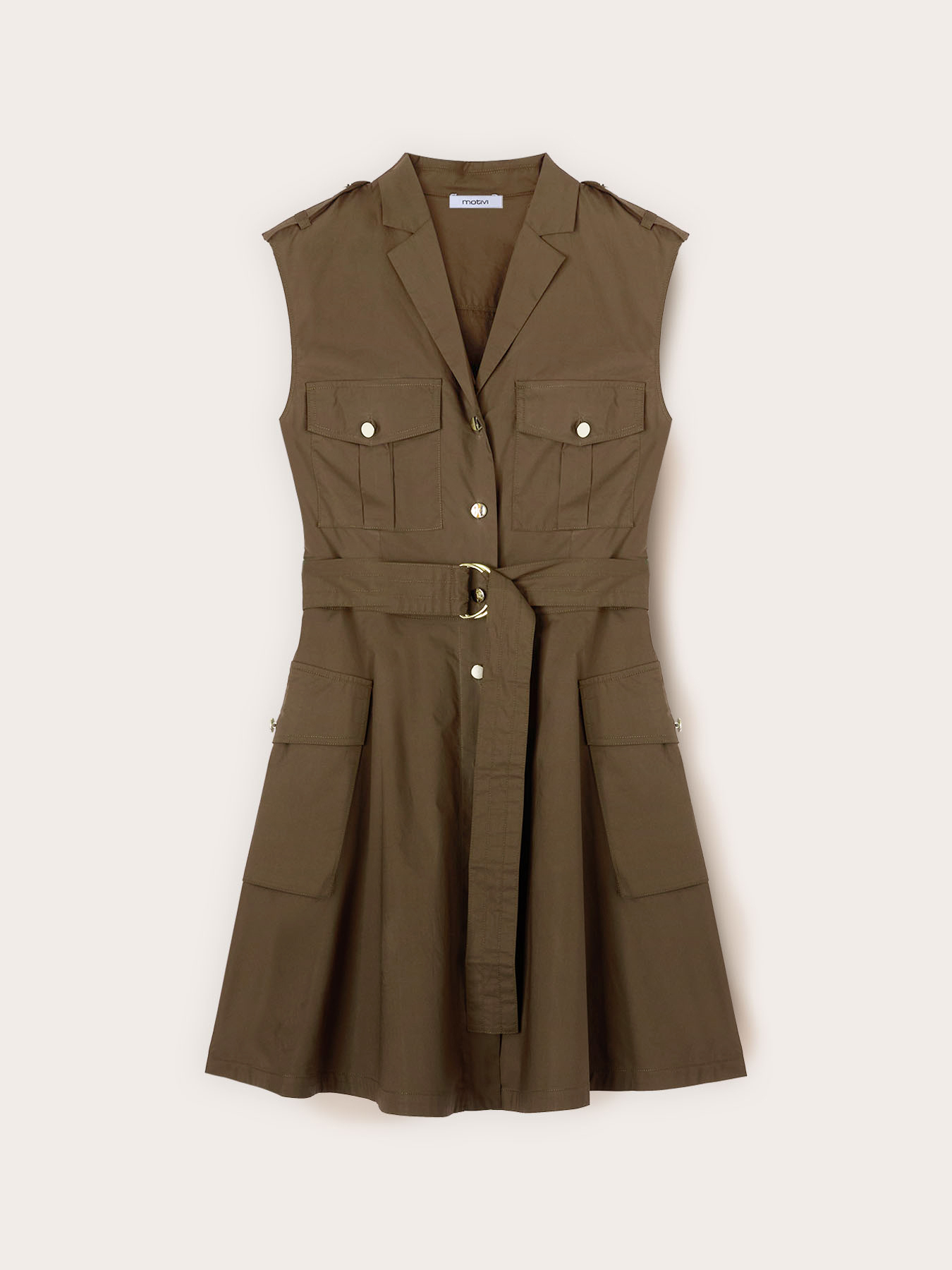 Poplin shirtdress with belt image number 4