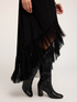 Asymmetrical flared skirt in plumetis image number 2