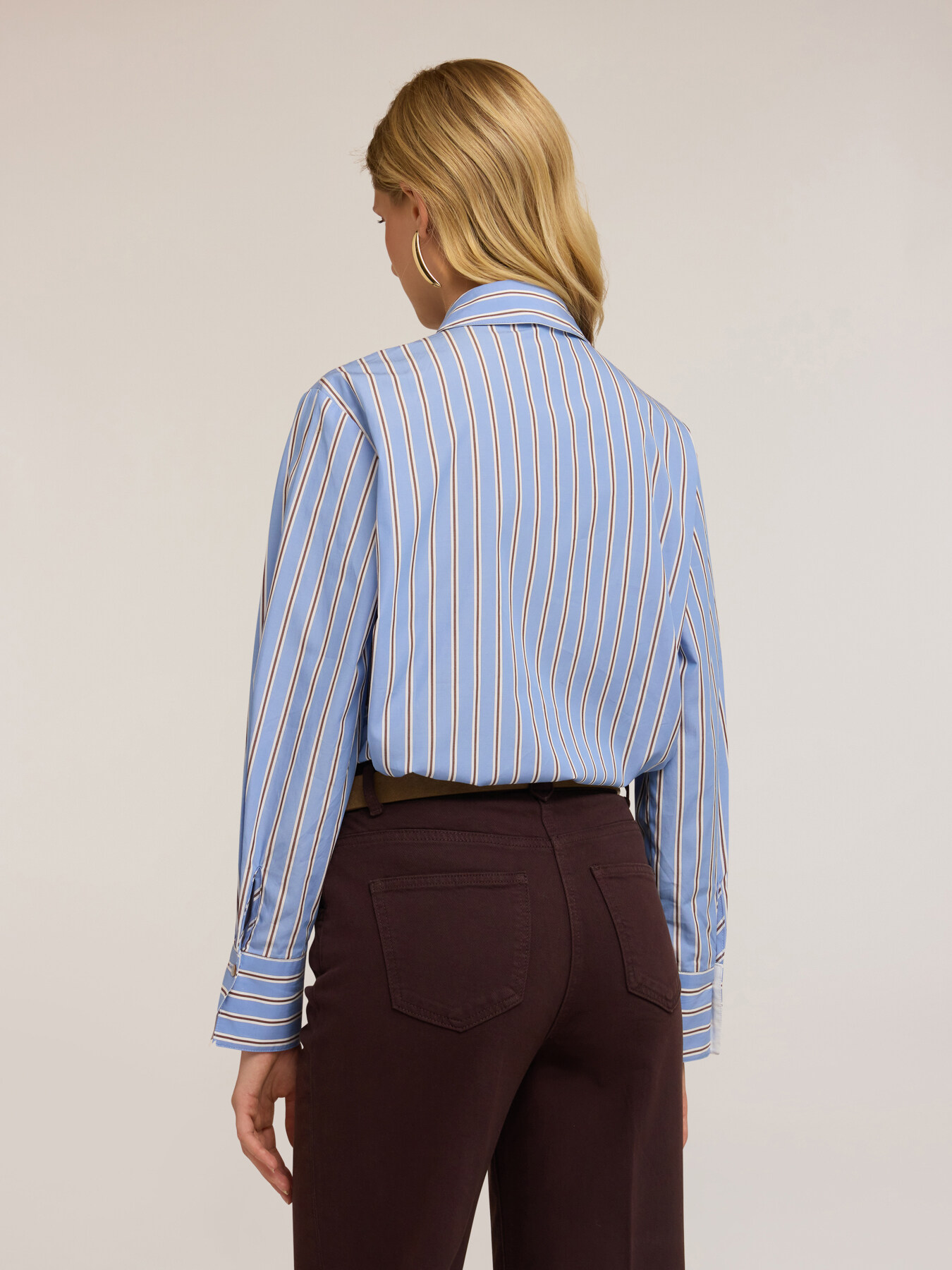 Camicia a righe con cravatta strass image number 1