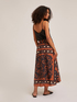 Ethnic pattern cotton midi circle skirt image number 1