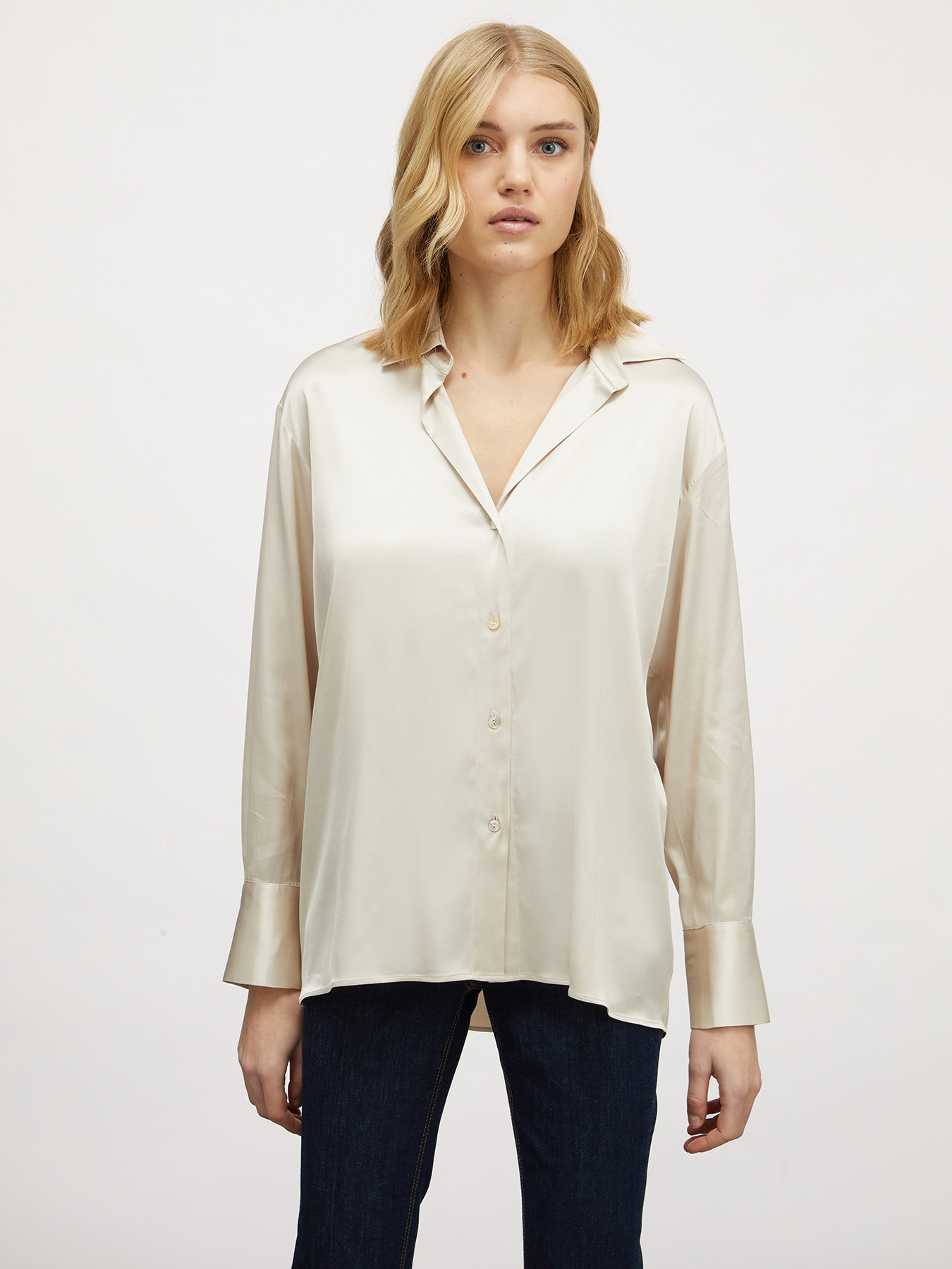 Satin-Hemdbluse image number 0