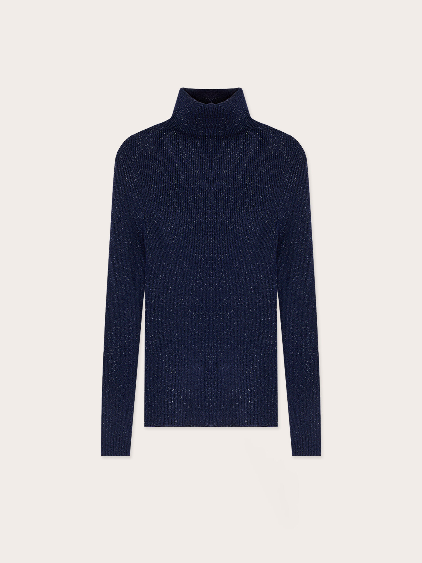 Maglia a dolcevita fine a coste lurex image number 4